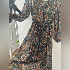 Elegant Floral Long Sleeve Dress